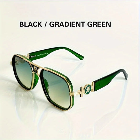 Stylish, Exquisite, Sexy and Elegant Square Glasses, Unique Temple Design, Suitable for Men and Women Outdoor Sports, Parties, Vacation, Travel, Driving, Fishing, Photo Props Provided