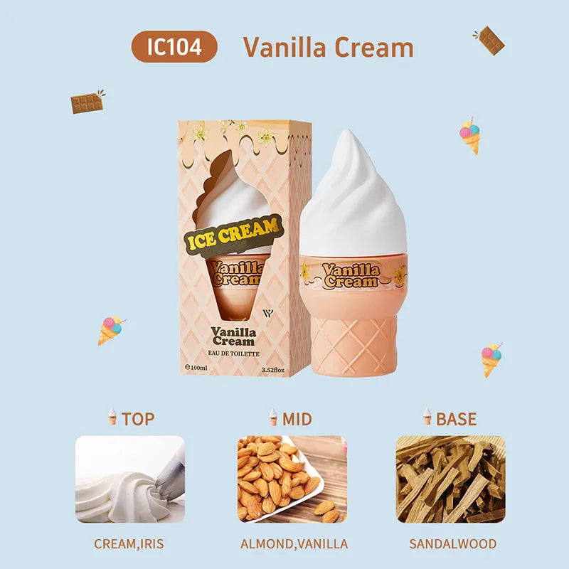 Brand Ice Cream Perfume Chocolate Fruit Cream Ice Cream Wood Light Perfume Lasting Fresh Sweet Charm Neutral Fragrance 100ml New