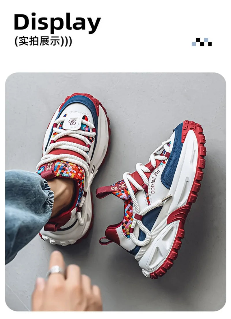 Shoes for Men High Quality Trend Light Platform Sneakers Fashion Retro Heightening Casual Thick Sole Men Shoes Zapatillas Hombre