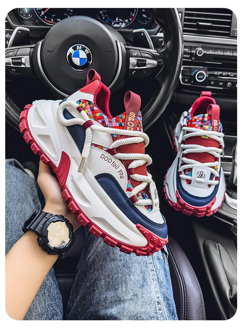 Shoes for Men High Quality Trend Light Platform Sneakers Fashion Retro Heightening Casual Thick Sole Men Shoes Zapatillas Hombre