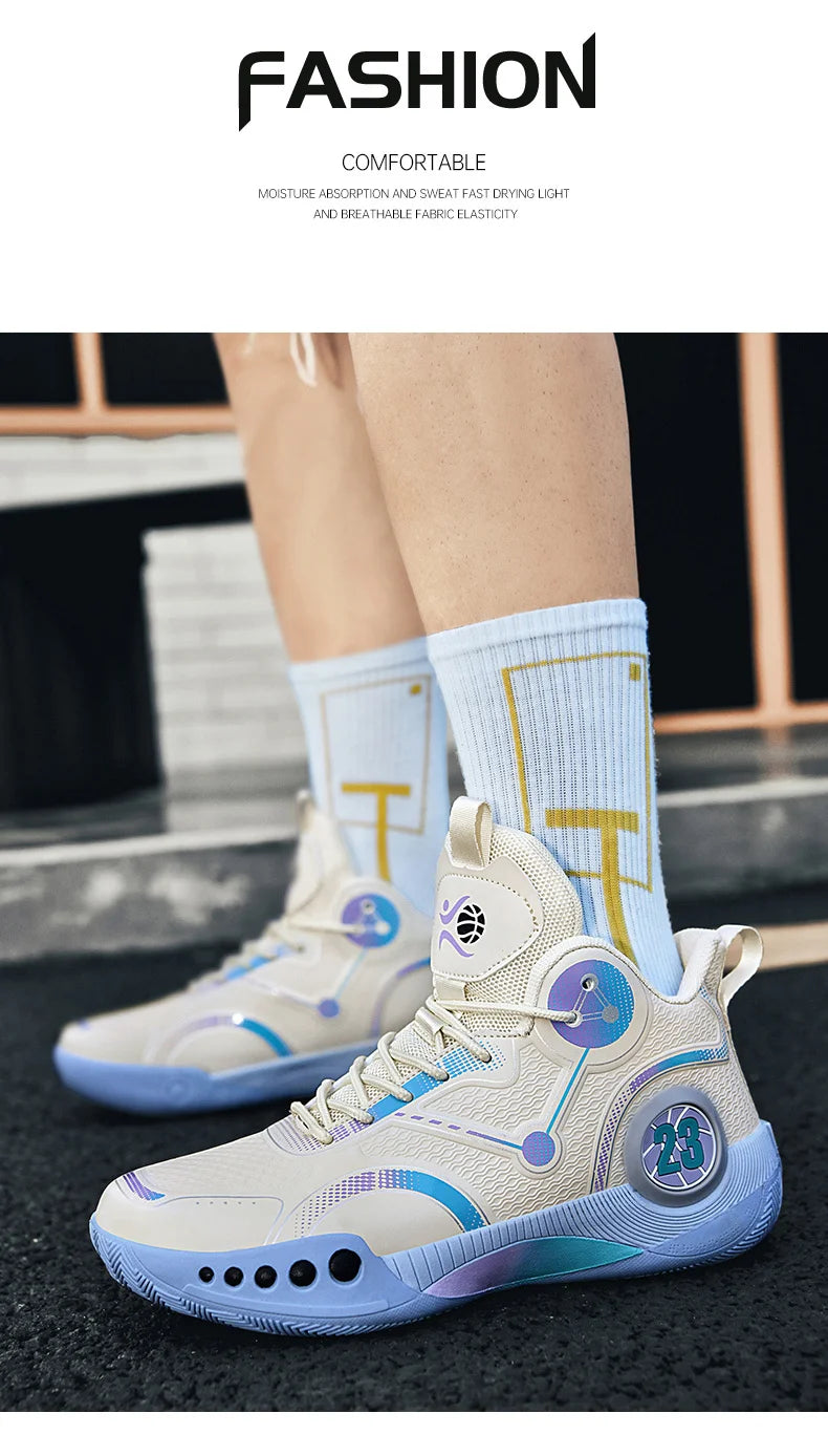 Popular Basketball Shoes Men Women Sneakers  Male Training Sports Fashion Colorful Waterproof Shoes Casual Non-Slip Couple Shoes