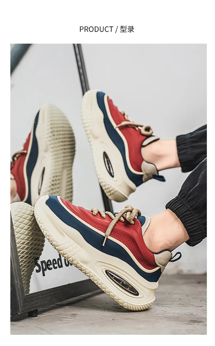 Men Casual Sneakers 2025 Spring New Fashion Gym Sports Leisure Shoes Men's Versatile Thick Sole Height Increasing Walking Shoes