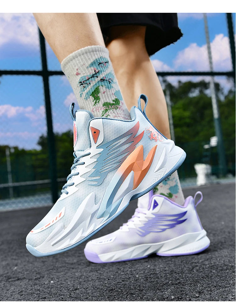 Basketball shoes youth students court sports shoes shock absorption non-slip Training Match Shoes