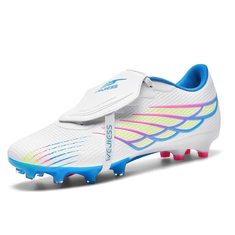 Youth Football Shoes with Long Spikes, Tongue-Less Laces, Ultra-High-End Natural Grass Special Football Shoes