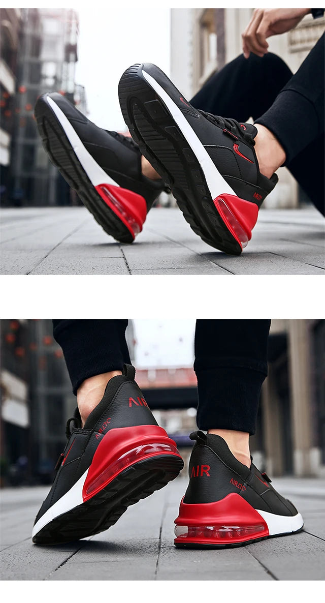 Leather Running Shoes for Men Casual Sports Sneakers Original Walking Jogging Air Cushion Male Trainers 2025 Big Size 45 46 47
