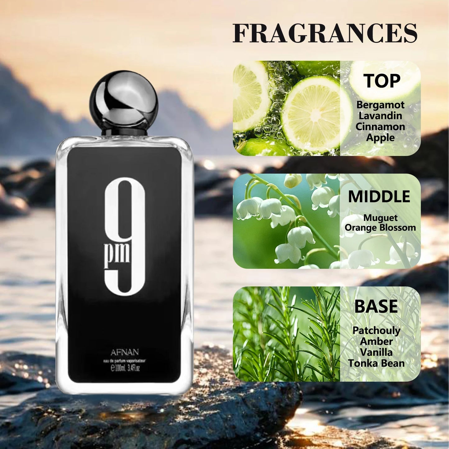 100ML Afnan 9 PM Rebel Unisex Eau De Parfum Original Arabic Perfume High Quality Brand Perfume For Men For Women Holiday Gifts