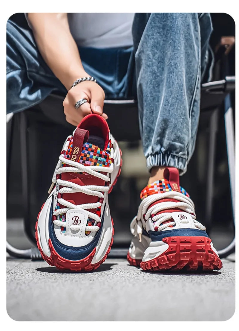 Shoes for Men High Quality Trend Light Platform Sneakers Fashion Retro Heightening Casual Thick Sole Men Shoes Zapatillas Hombre