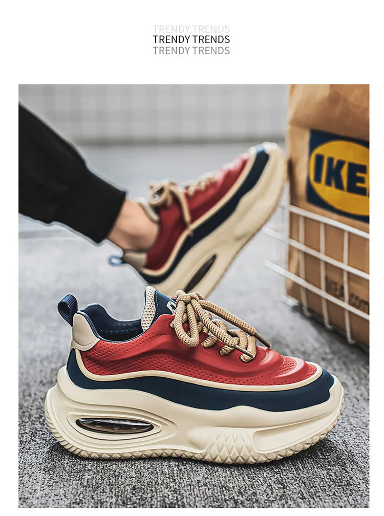 Men Casual Sneakers 2025 Spring New Fashion Gym Sports Leisure Shoes Men's Versatile Thick Sole Height Increasing Walking Shoes