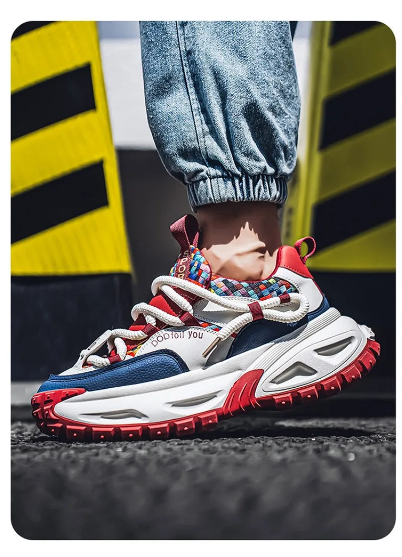 Shoes for Men High Quality Trend Light Platform Sneakers Fashion Retro Heightening Casual Thick Sole Men Shoes Zapatillas Hombre