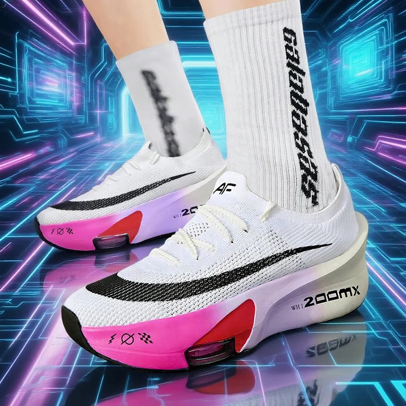 Men Running Shoes Carbon Plate Speciality Marathon Sports Breathable Lightweight Women's Comfortable Nonskid Leisure Sneakers