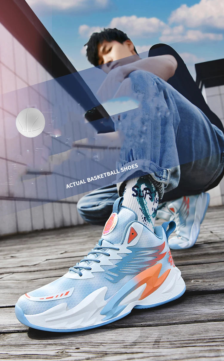 Basketball shoes youth students court sports shoes shock absorption non-slip Training Match Shoes