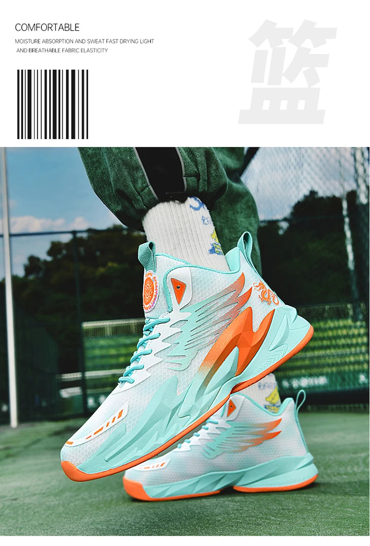 Basketball shoes youth students court sports shoes shock absorption non-slip Training Match Shoes