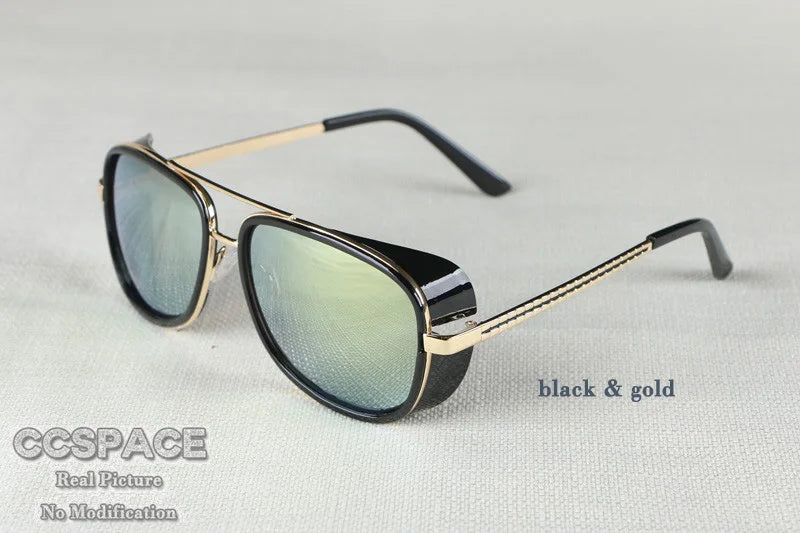 SU079 Retro Sun Glasses Red Lenses For Men Steam punk Women Vintage Male Sunglasses 2024 Men Goggle UV400