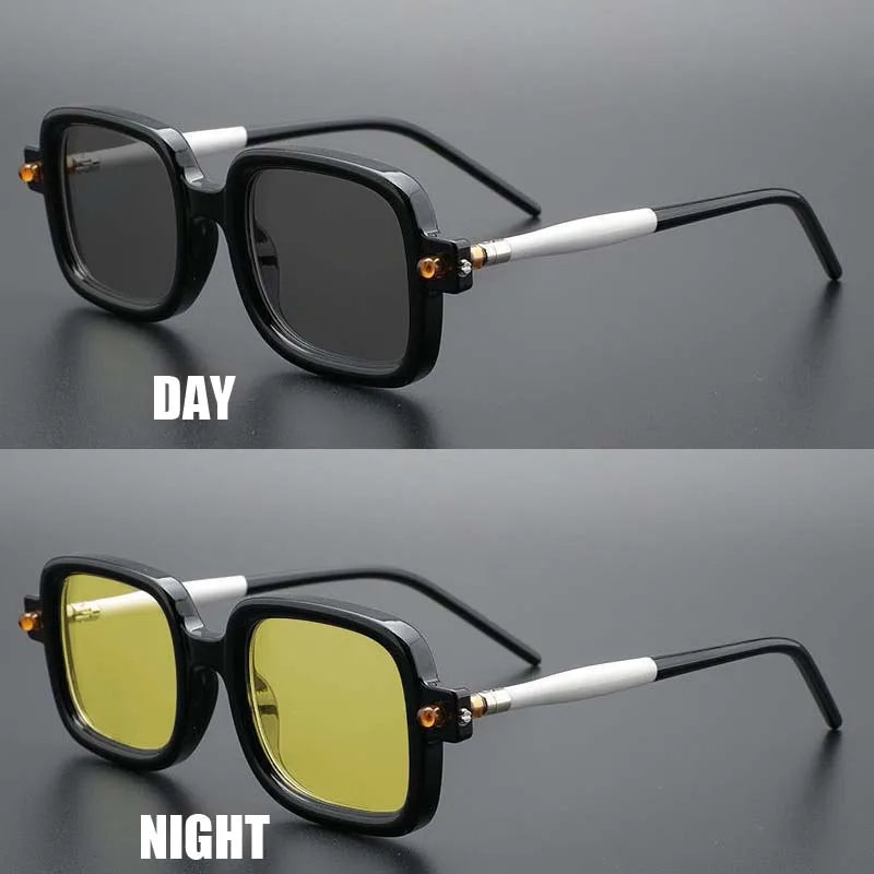 Square Night Vision Sunglasses Myopia Glasses for Men Women Photochromic Day Night Glasses UV Protection Eyewear for Car Driving