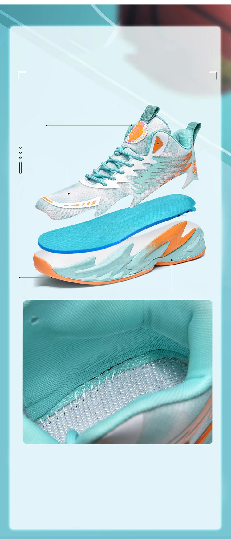 Basketball shoes youth students court sports shoes shock absorption non-slip Training Match Shoes