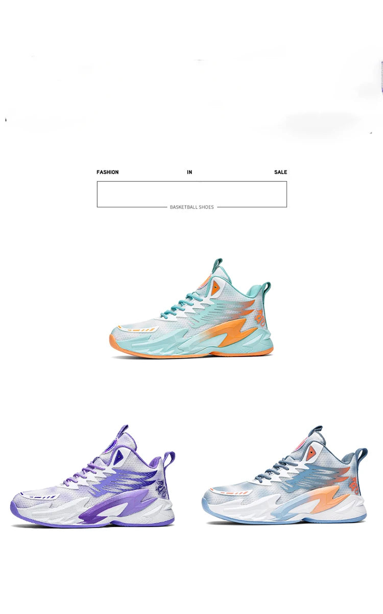 Basketball shoes youth students court sports shoes shock absorption non-slip Training Match Shoes