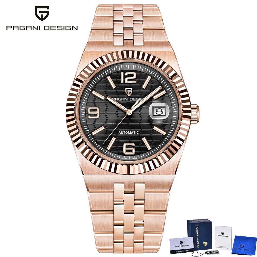 PAGANI DESIGN 3D Rhombus Dial Watches Luxury Automatic Watch Men Stainless steel Mechanical Wristwatch For Gift Box 2025 New