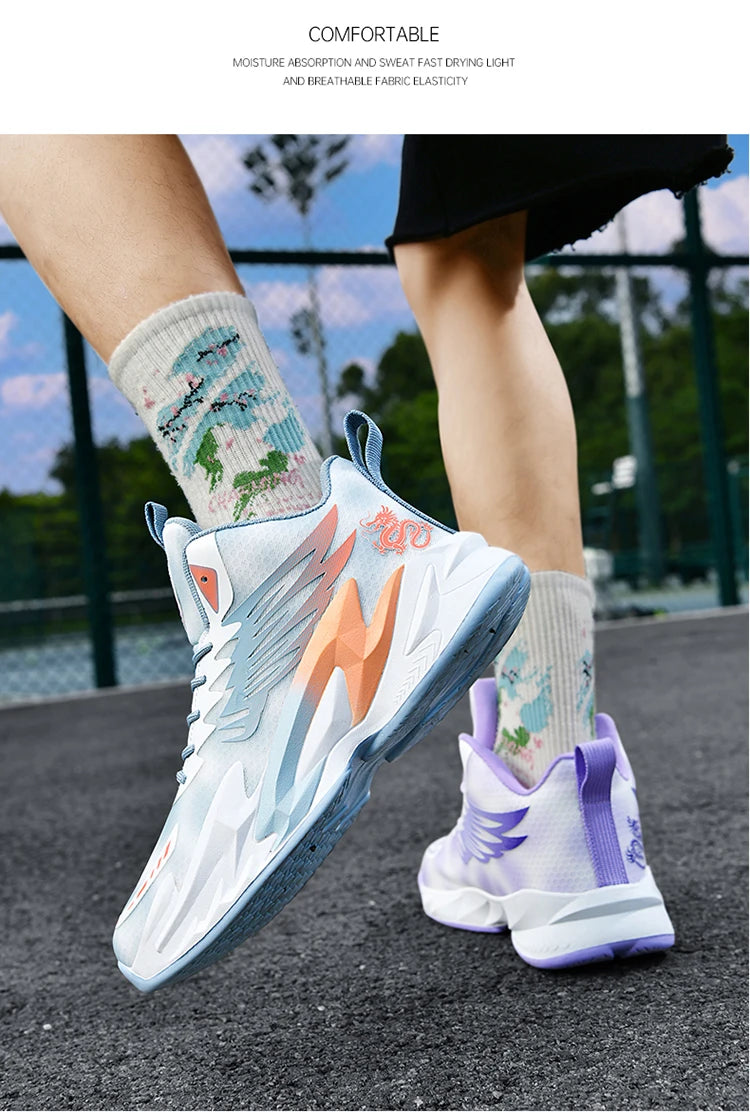 Basketball shoes youth students court sports shoes shock absorption non-slip Training Match Shoes