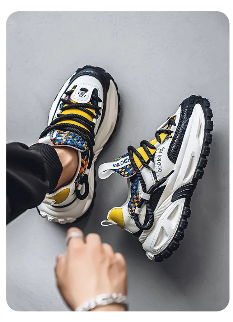 Shoes for Men High Quality Trend Light Platform Sneakers Fashion Retro Heightening Casual Thick Sole Men Shoes Zapatillas Hombre