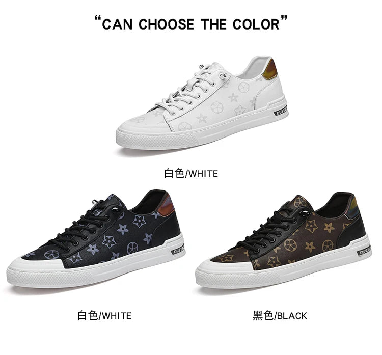 2025 Autumn Men's White Sneakers - Breathable Korean Street Style, Versatile Casual Shoes with Hong Kong Vibes