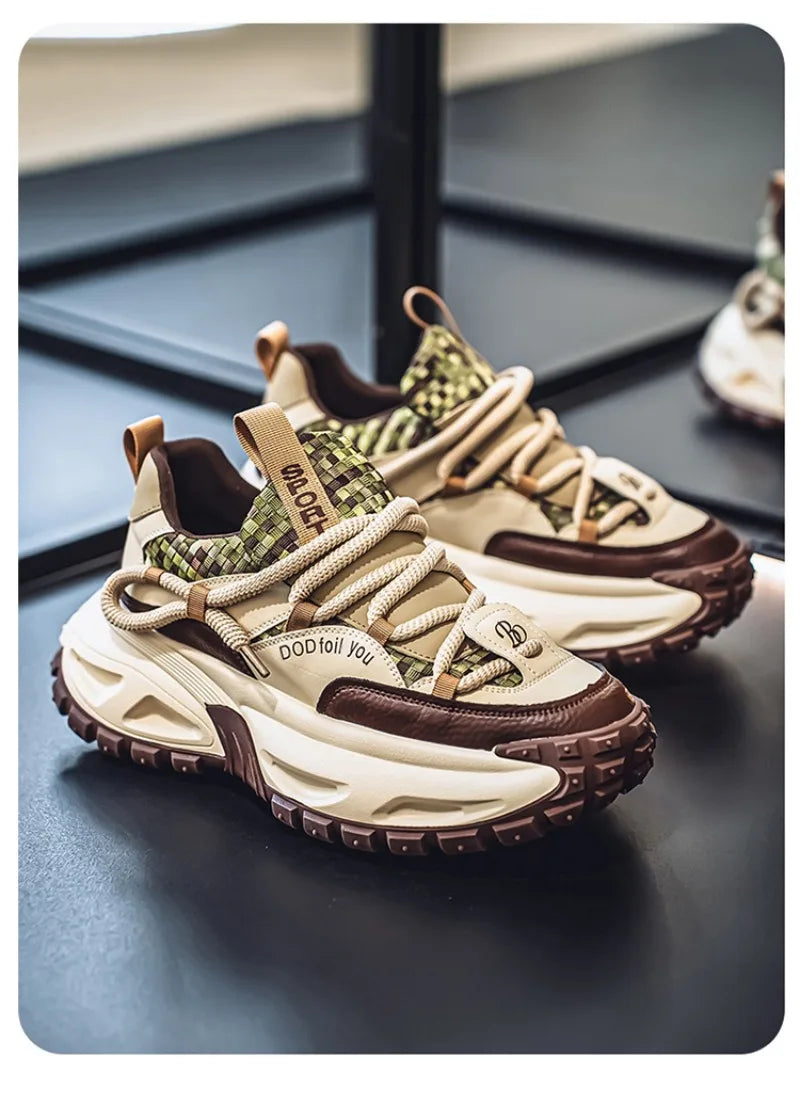Shoes for Men High Quality Trend Light Platform Sneakers Fashion Retro Heightening Casual Thick Sole Men Shoes Zapatillas Hombre