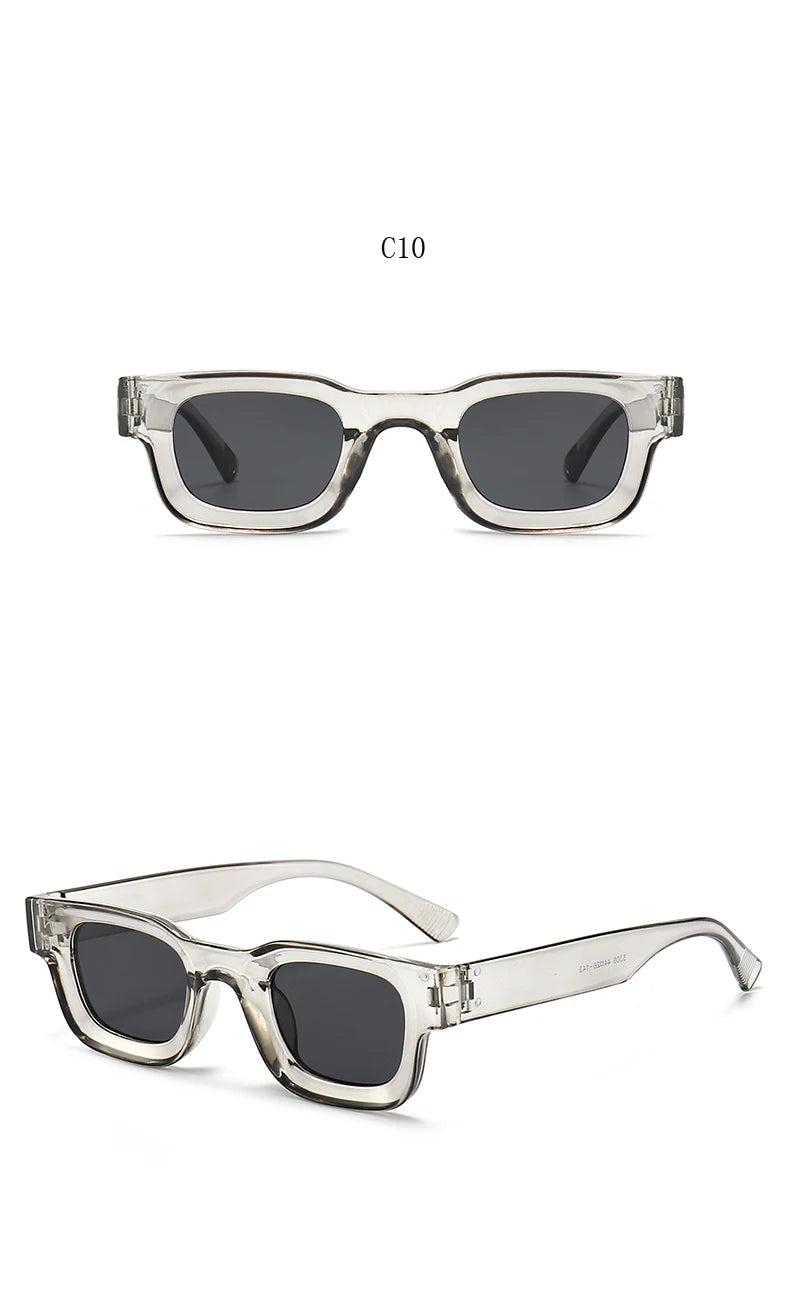 Small Sunglasses Rectangle Thick Frame Square Sun Glasses Men's Black Blue Ladies Sun Shades Uv400 Unisex Eyewears