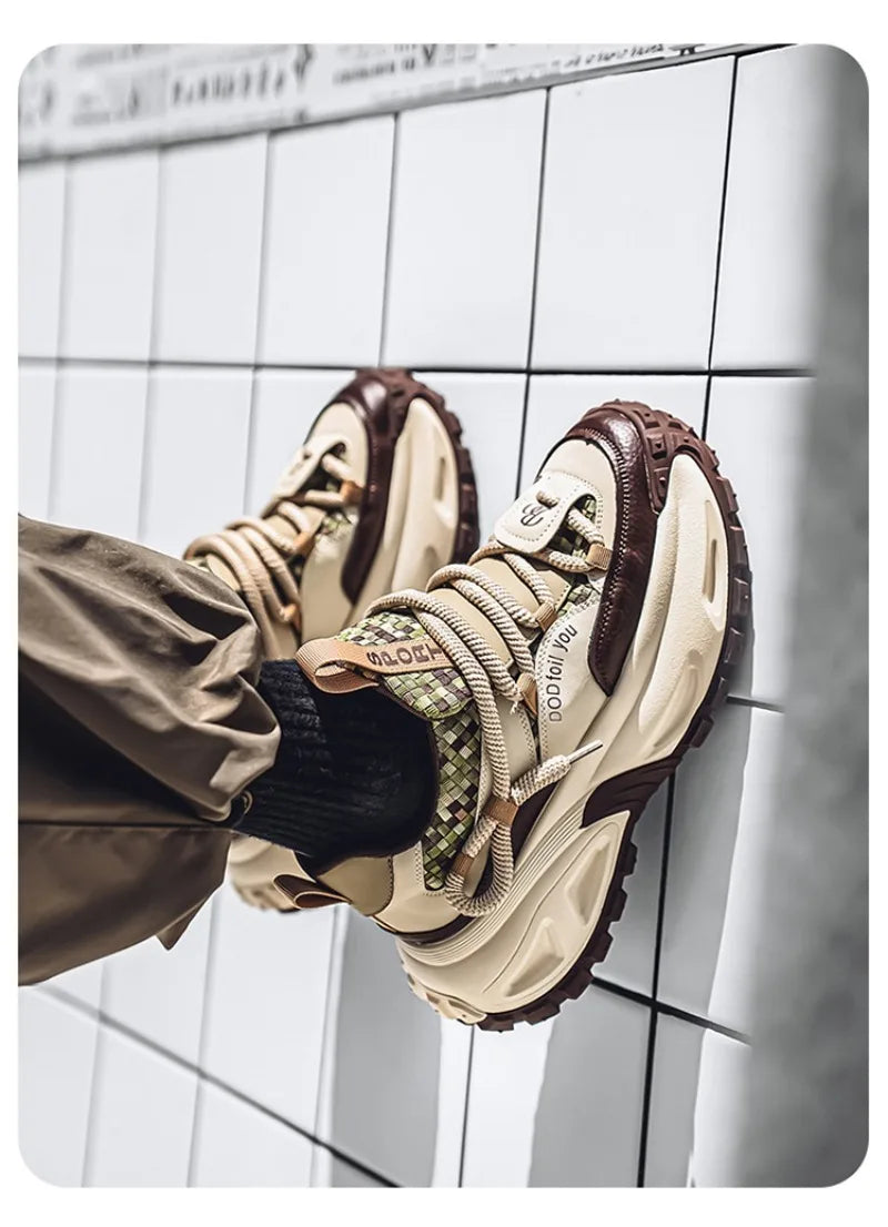 Shoes for Men High Quality Trend Light Platform Sneakers Fashion Retro Heightening Casual Thick Sole Men Shoes Zapatillas Hombre