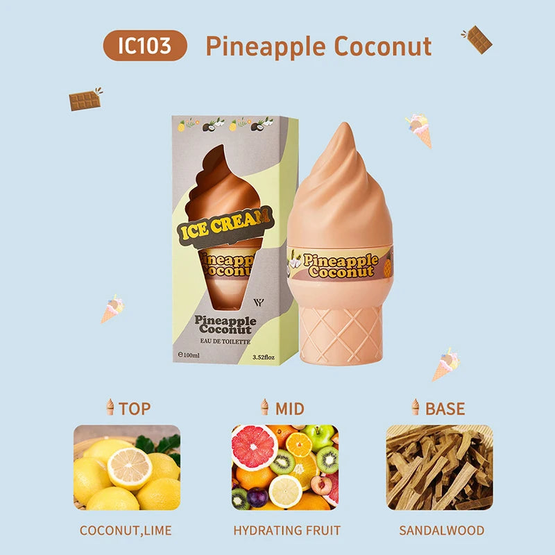 Brand Ice Cream Perfume Chocolate Fruit Cream Ice Cream Wood Light Perfume Lasting Fresh Sweet Charm Neutral Fragrance 100ml New