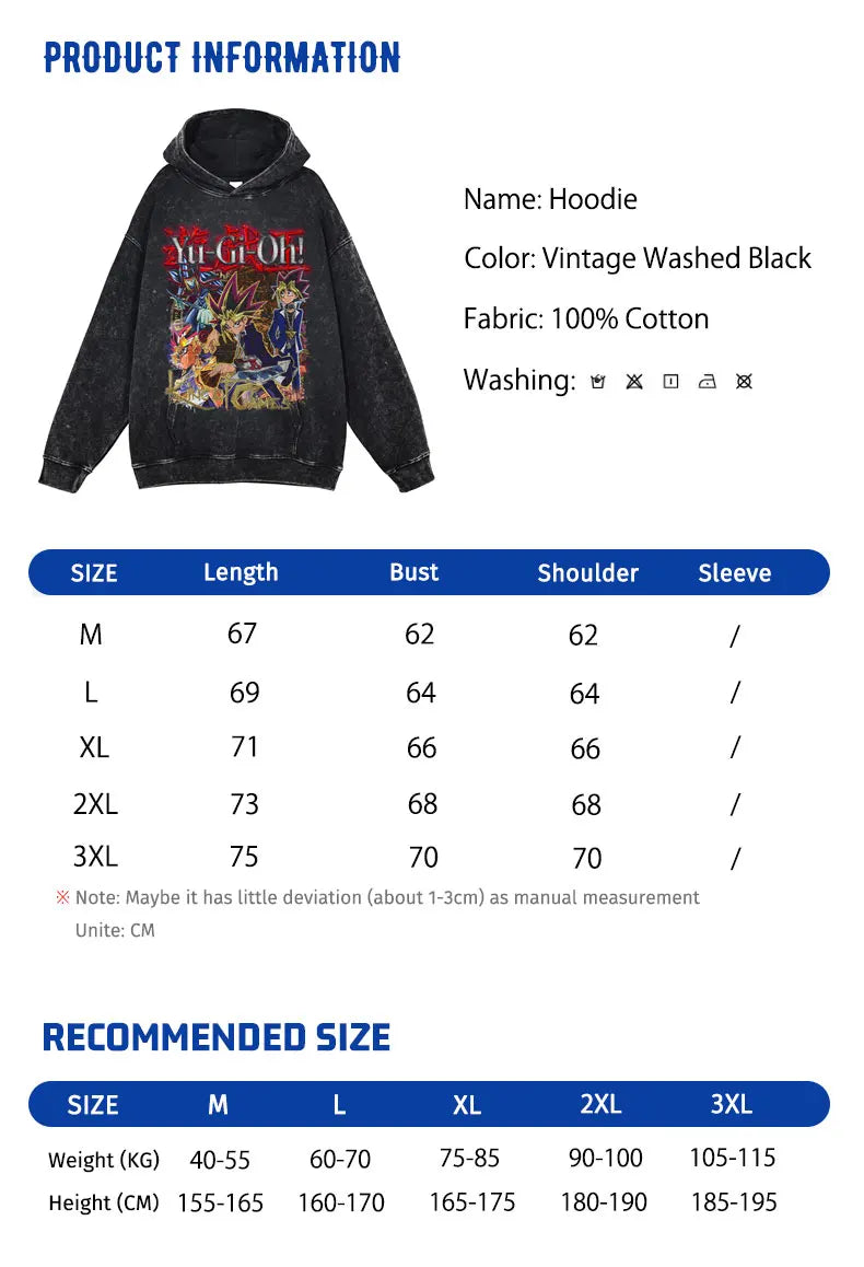 Anime Yu Gi Oh Hoodie Men Oversize Yugioh Hooded Sweatshirts Streetwear Pullover Hip Hop Retro Manga Yugi Muto Seto Kaiba Hoodie