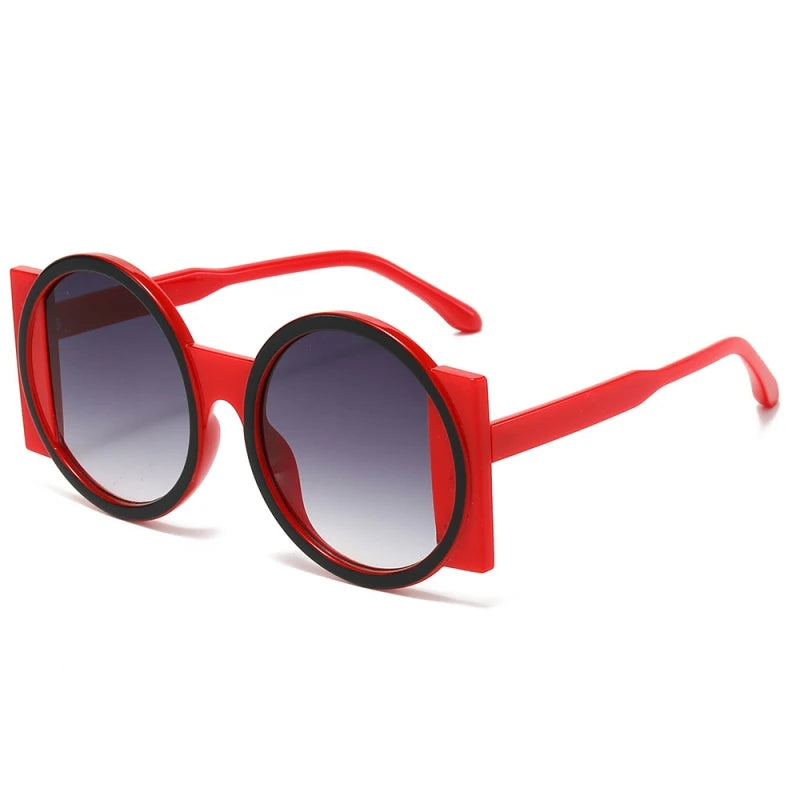 Round Double Color Sunglasses for Women Men Retro Trendy UV400 Sun Glasses Goggles Outdoor Hip Hop Travel Beach Eyewear Goggles
