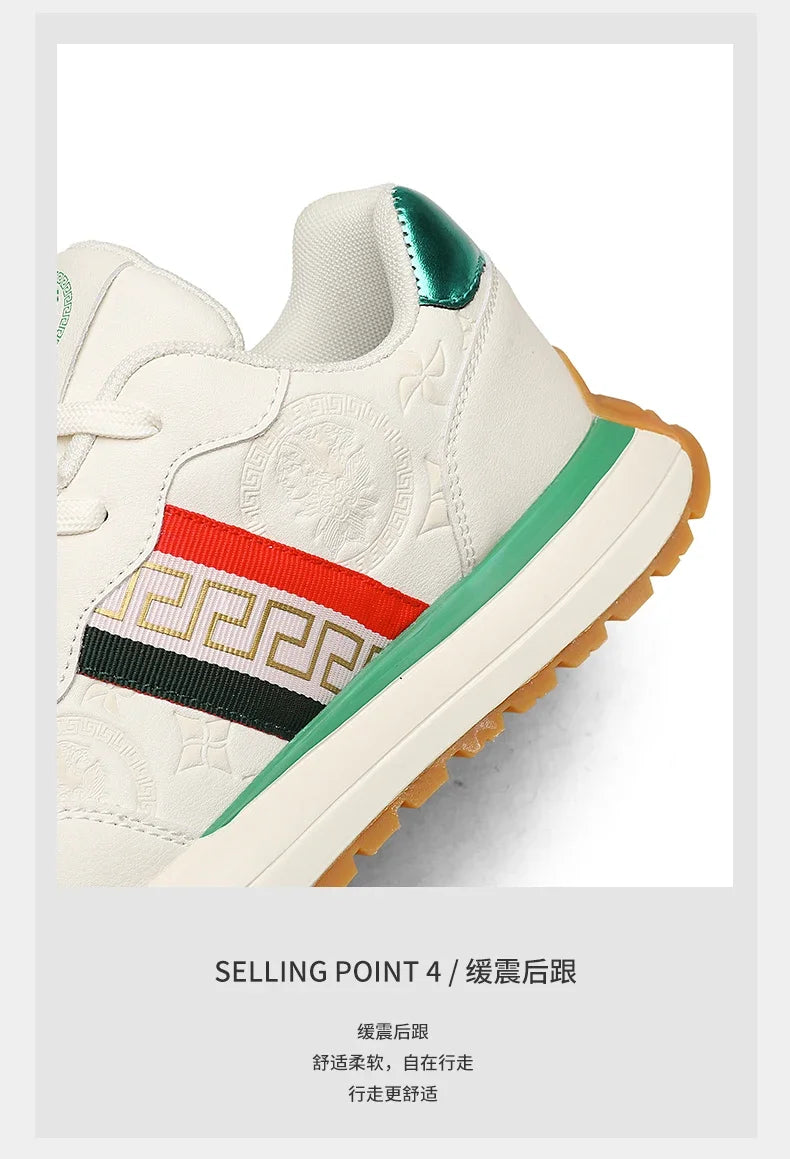 Genuine Leather Casual Shoes Men Designer Luxury Women Tennis Chunky Sneakers Muffin Sport Shoes Man Male Board Footwear