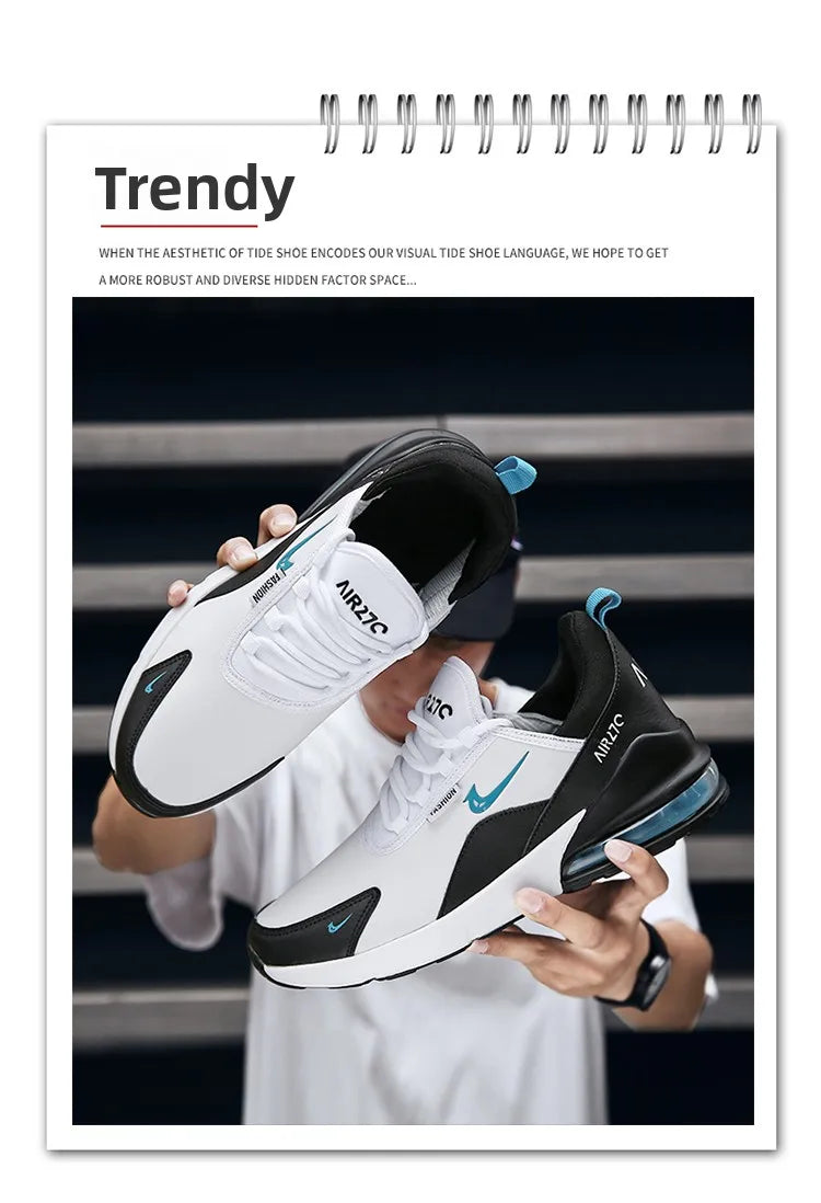 Leather Running Shoes for Men Casual Sports Sneakers Original Walking Jogging Air Cushion Male Trainers 2025 Big Size 45 46 47