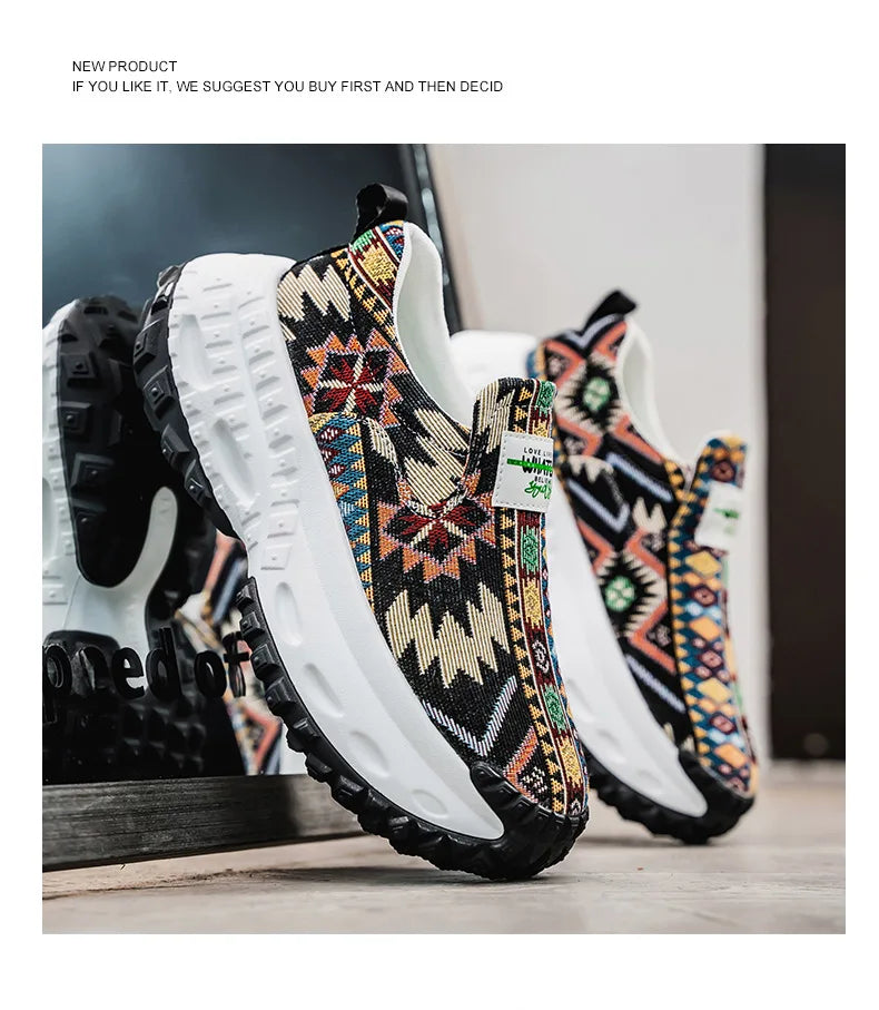 Man Plus Size  for Men 2025 Wedges Platform Sneakers Fashion Weave Hollow Ladies Loafers Slip-on Casual Shoes