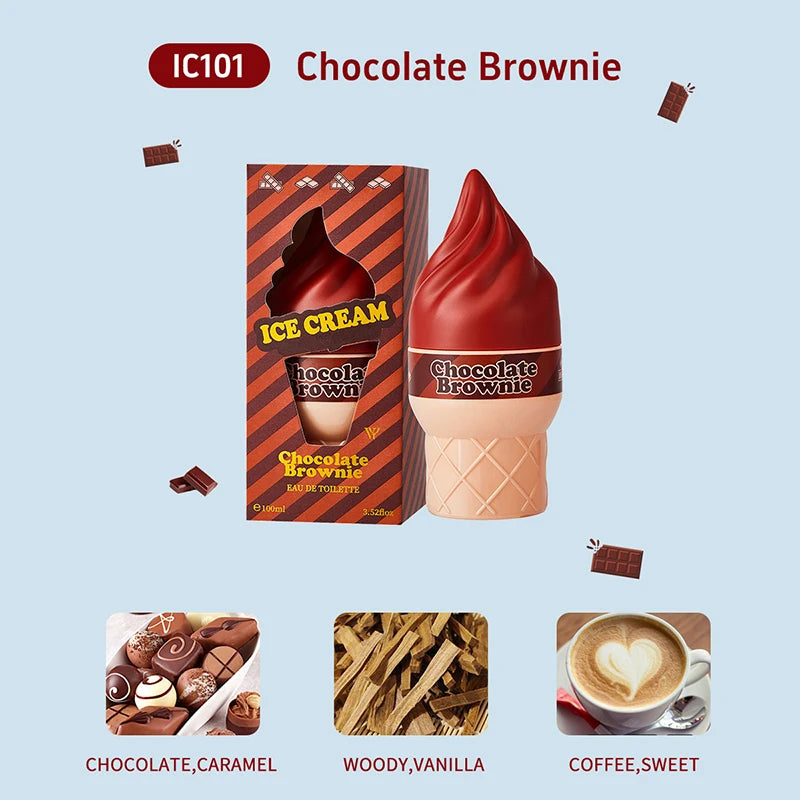 Brand Ice Cream Perfume Chocolate Fruit Cream Ice Cream Wood Light Perfume Lasting Fresh Sweet Charm Neutral Fragrance 100ml New