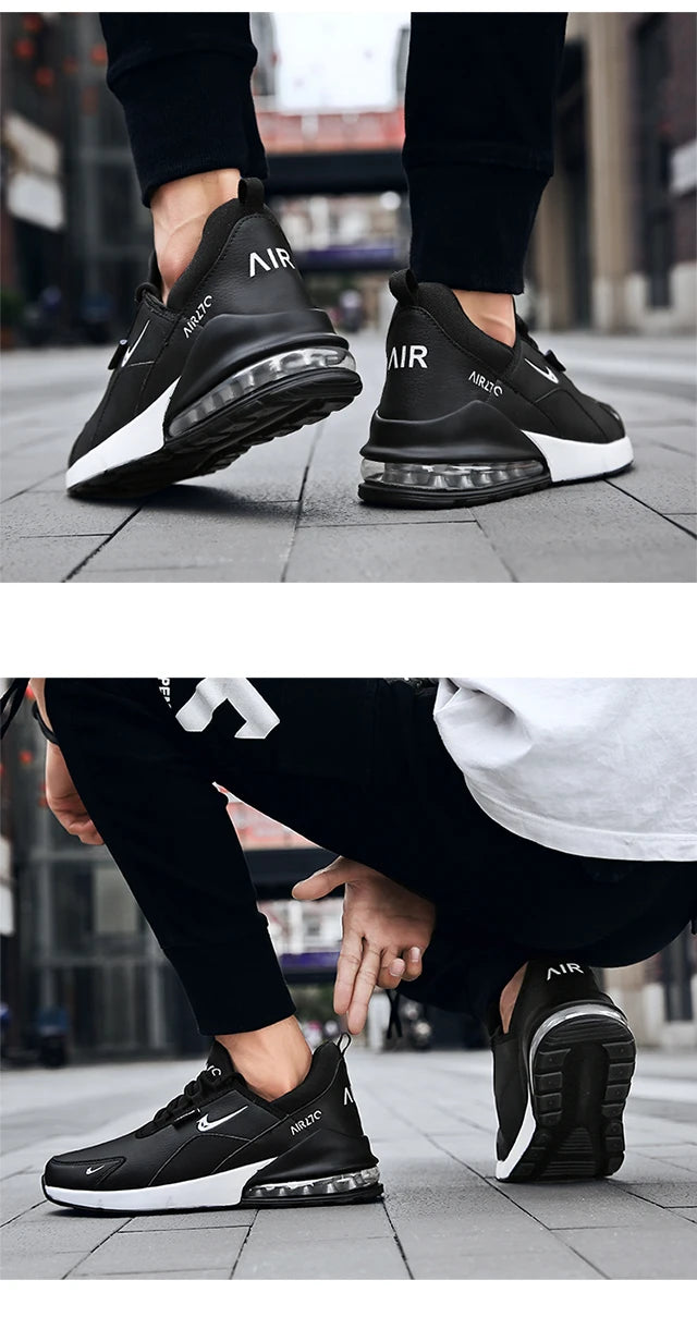 Leather Running Shoes for Men Casual Sports Sneakers Original Walking Jogging Air Cushion Male Trainers 2025 Big Size 45 46 47