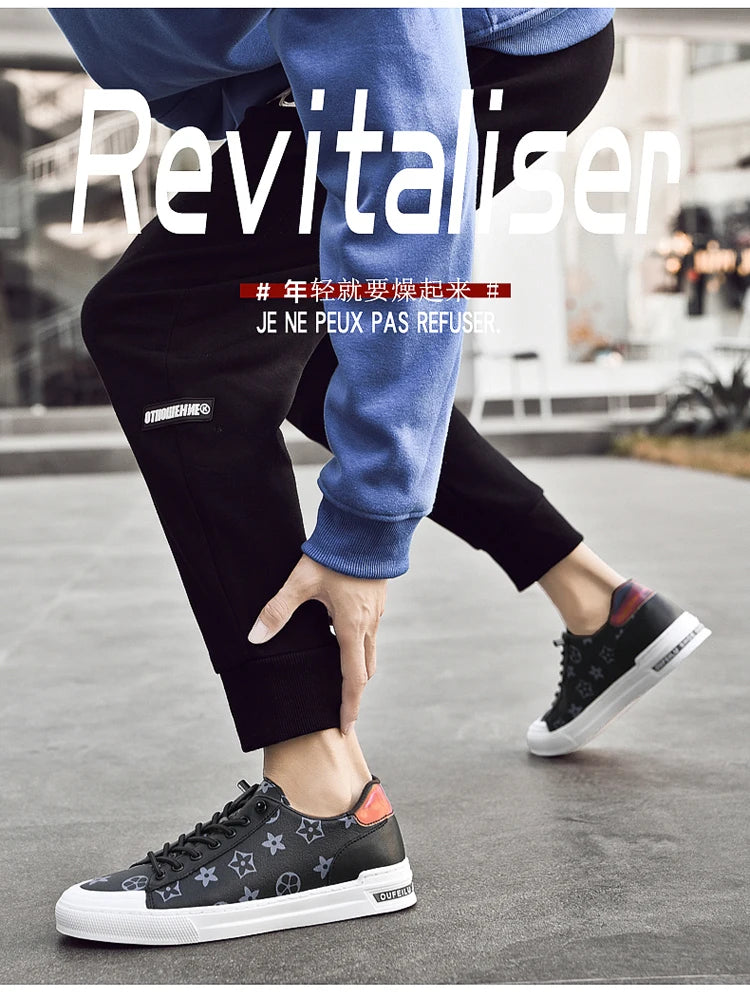 2025 Autumn Men's White Sneakers - Breathable Korean Street Style, Versatile Casual Shoes with Hong Kong Vibes