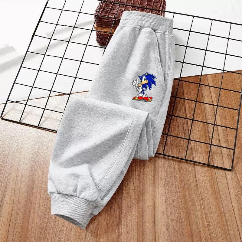 Children Casual Long Pants Italian Brainrot Cartoon Trousers Shark Pattern Sports Pants 3-14T Boys Clothing