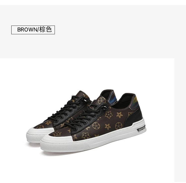 2025 Autumn Men's White Sneakers - Breathable Korean Street Style, Versatile Casual Shoes with Hong Kong Vibes