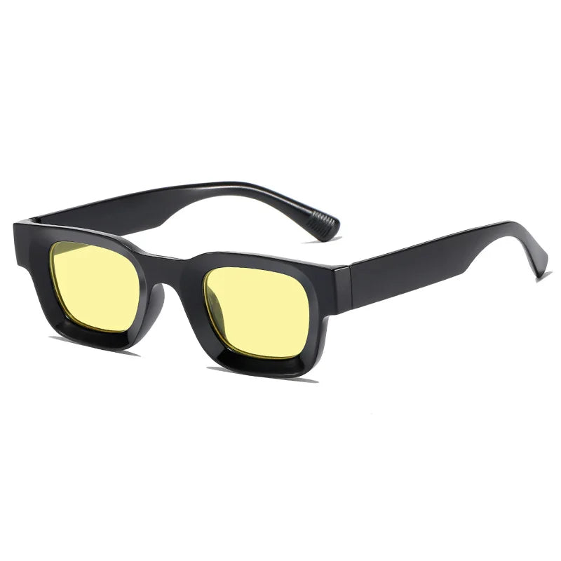Small Sunglasses Rectangle Thick Frame Square Sun Glasses Men's Black Blue Ladies Sun Shades Uv400 Unisex Eyewears