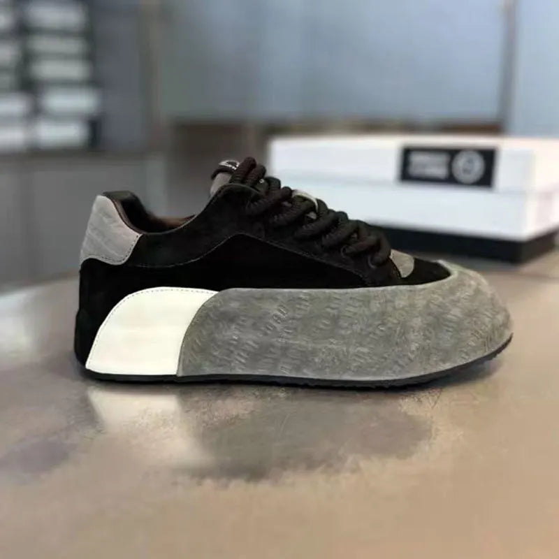 Sneakers Casual Mens Designer Cover Bottom Board Shoes Fashion Microfiber Leather Upper Increased Internal Platform Sports Shoes