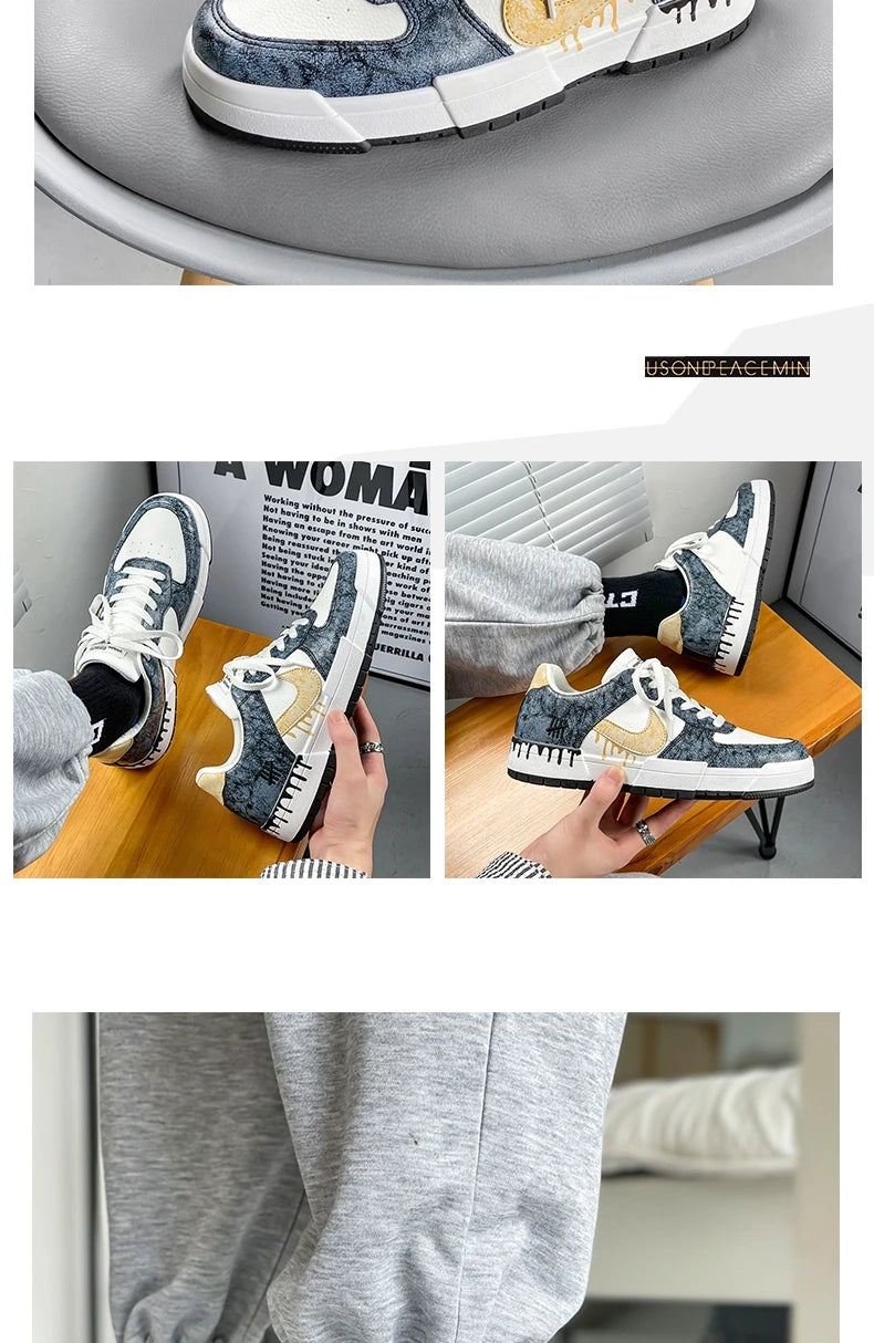 Shoes Men's 2025 Spring New Lightweight Non-slip Fashion Trend All-match Casual Soft Bottom Shock Absorption Running Sports