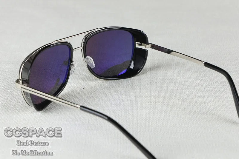 SU079 Retro Sun Glasses Red Lenses For Men Steam punk Women Vintage Male Sunglasses 2024 Men Goggle UV400