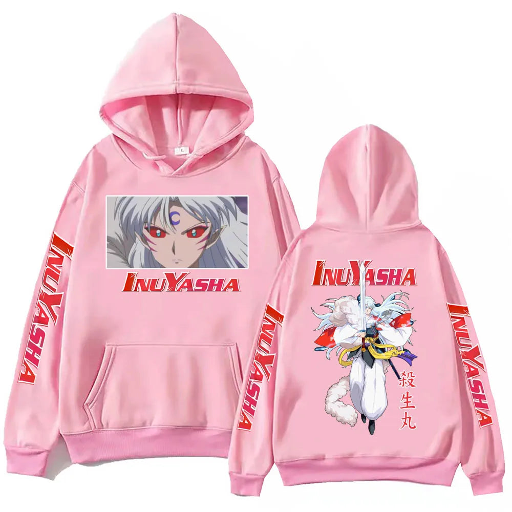 Anime InuYasha Sesshoumaru Hoodie Harajuku Hip Hop Pullover Tops Fans Gift
