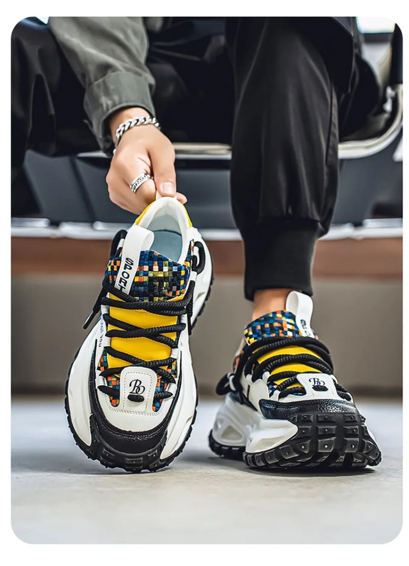Shoes for Men High Quality Trend Light Platform Sneakers Fashion Retro Heightening Casual Thick Sole Men Shoes Zapatillas Hombre