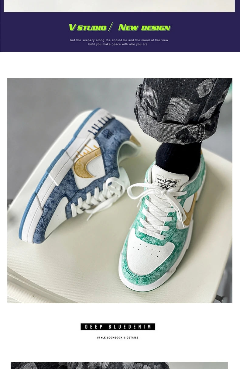 Shoes Men's 2025 Spring New Lightweight Non-slip Fashion Trend All-match Casual Soft Bottom Shock Absorption Running Sports