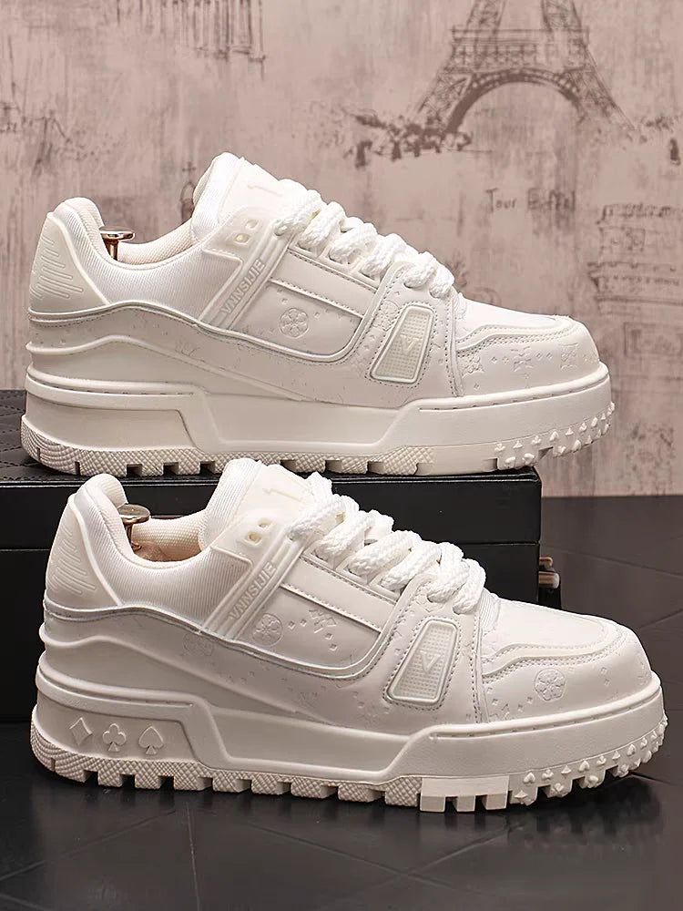 Designer Wedding Party Shoes Autumn Fashion Casual Sneakers Round Toe Thick Bottom Walking Office Leisure Loafers