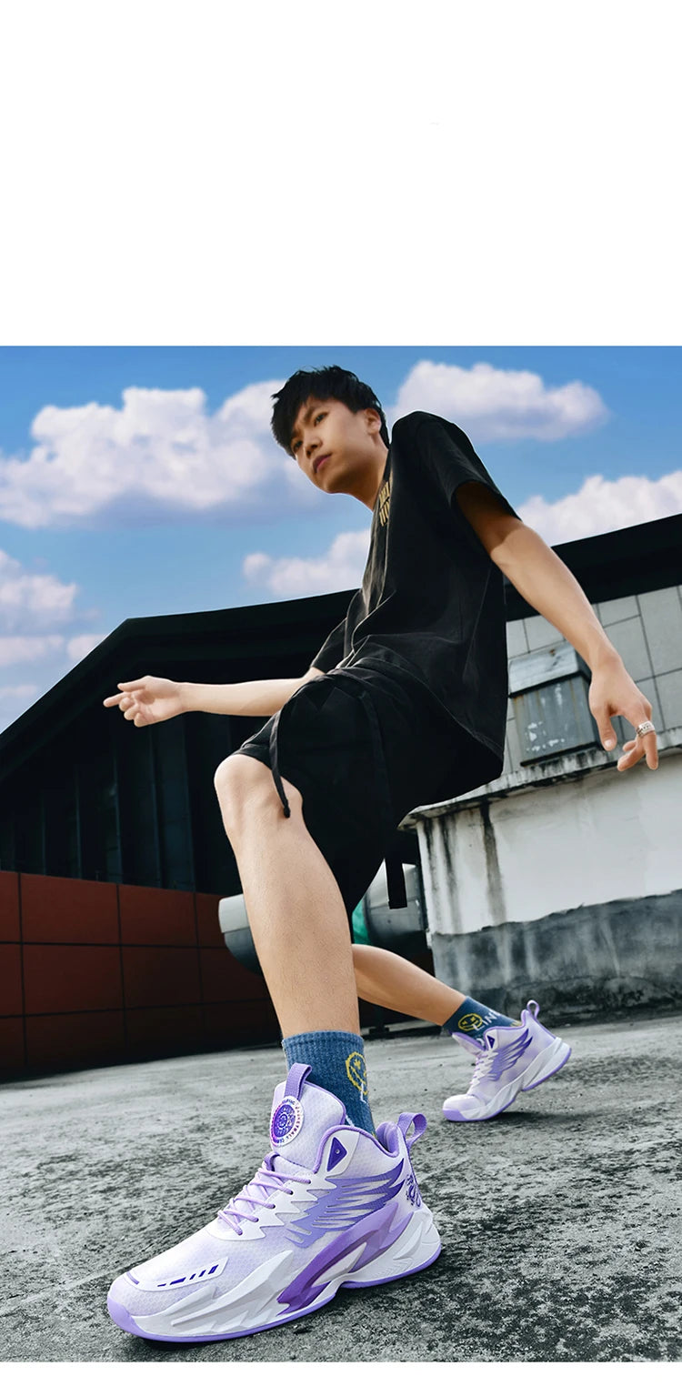 Basketball shoes youth students court sports shoes shock absorption non-slip Training Match Shoes