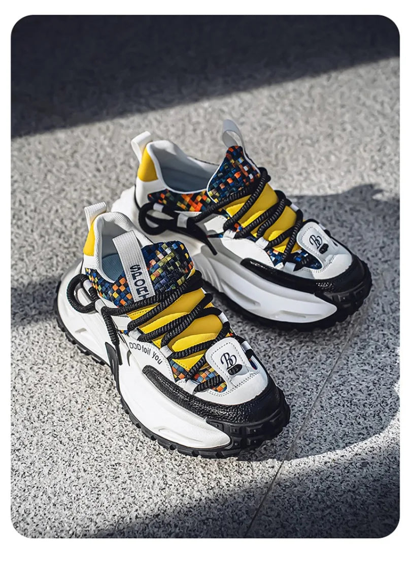Shoes for Men High Quality Trend Light Platform Sneakers Fashion Retro Heightening Casual Thick Sole Men Shoes Zapatillas Hombre