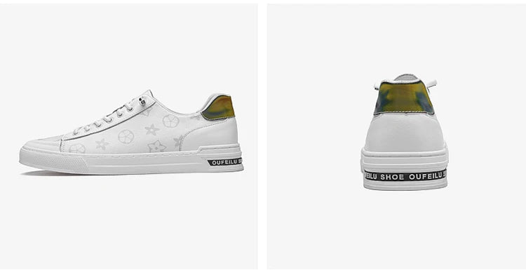 2025 Autumn Men's White Sneakers - Breathable Korean Street Style, Versatile Casual Shoes with Hong Kong Vibes
