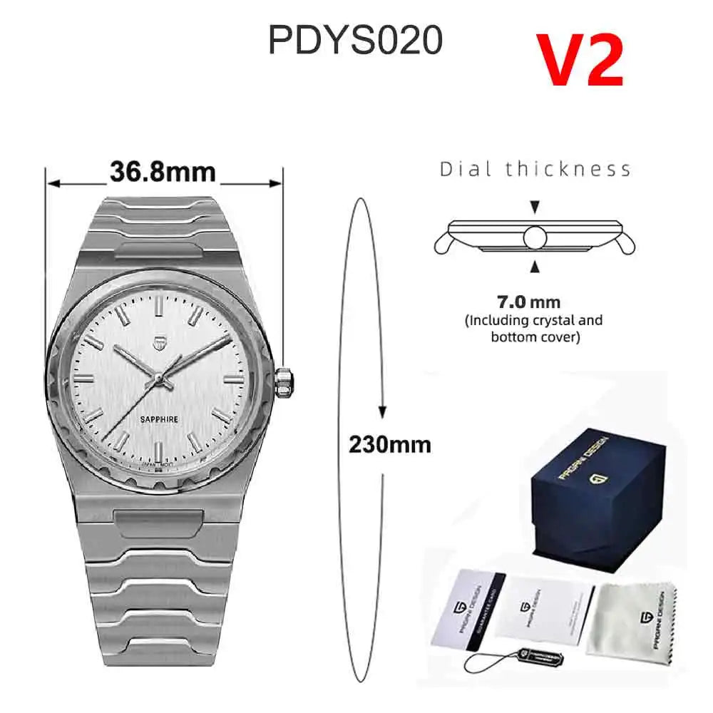 PAGANI DESIGN 2025 New Thin 7mm Fashion Men's Quartz Watch 10Bar Waterproof Stainless Steel Sapphire C3 Upgrade V2 reloj hombre